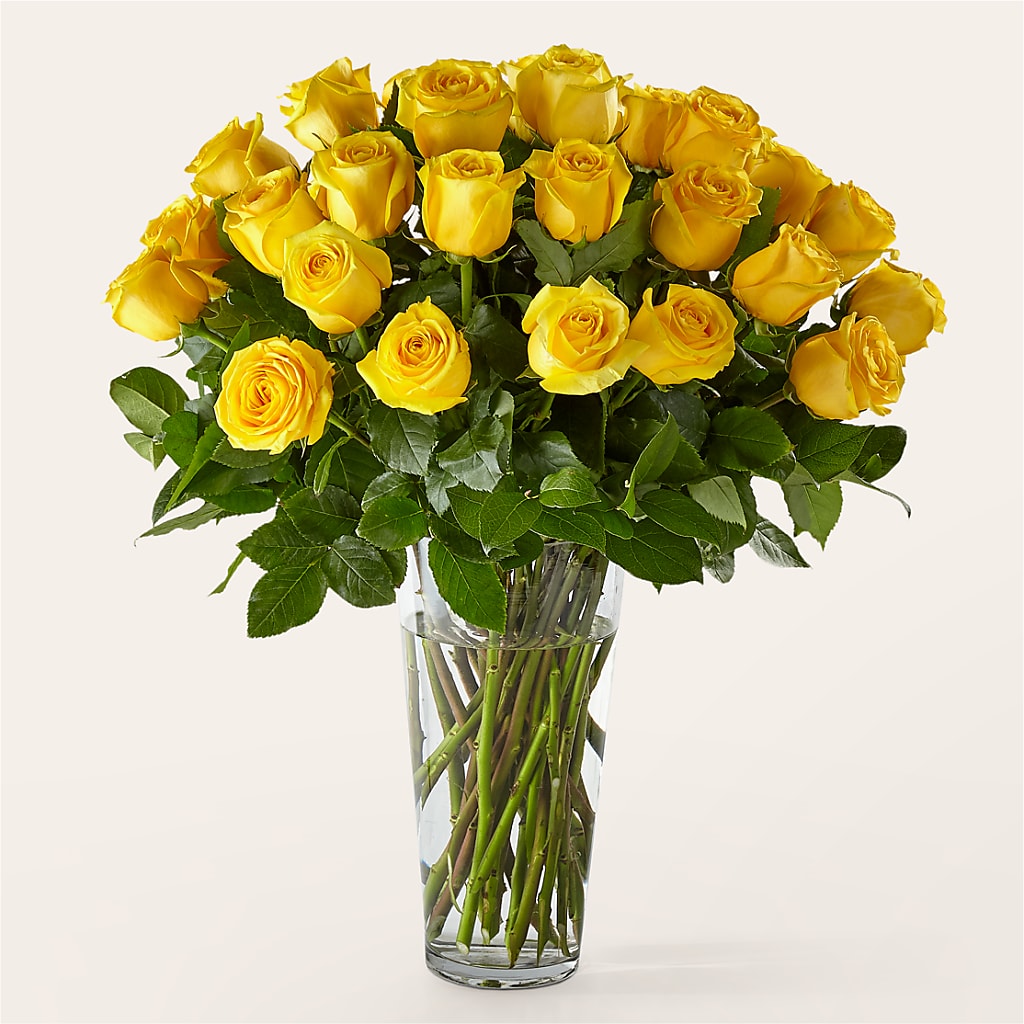 Long Stem Yellow Rose Bouquet – SHARON'S FLOWERS, Lafayette IN