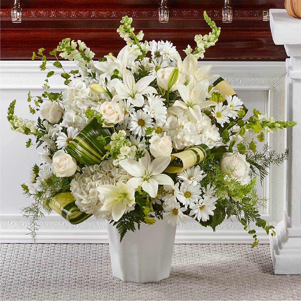 Thoughts of Tranquility Floor Basket – SHARON'S FLOWERS, Lafayette IN