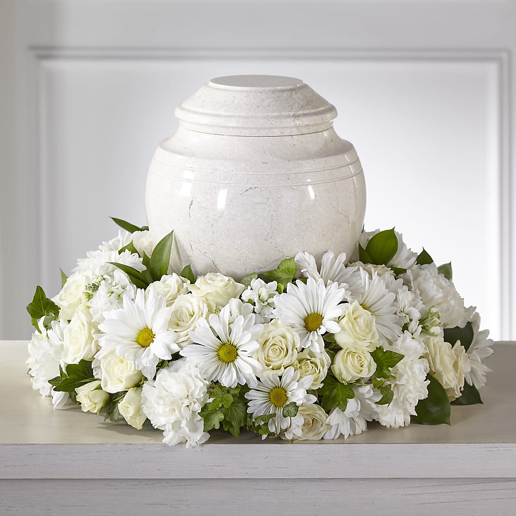 Ivory Gardens Cremation Adornment – SHARON'S FLOWERS, Lafayette IN