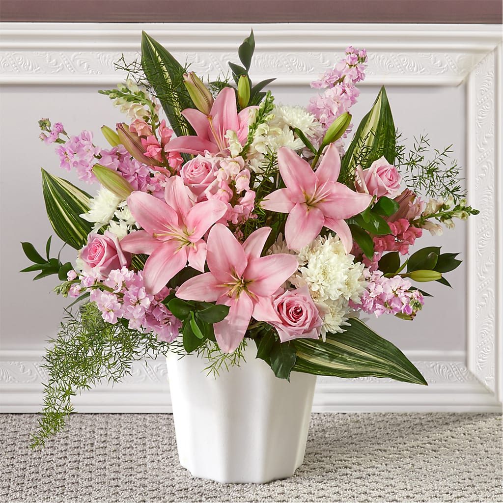 Simply Serene Floor Basket – SHARON'S FLOWERS, Lafayette IN