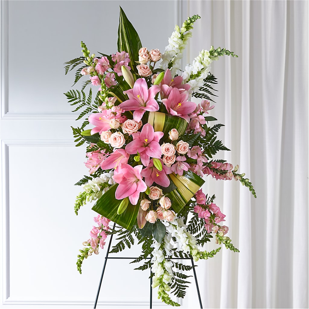 Elegant Embrace Standing Spray – SHARON'S FLOWERS, Lafayette IN