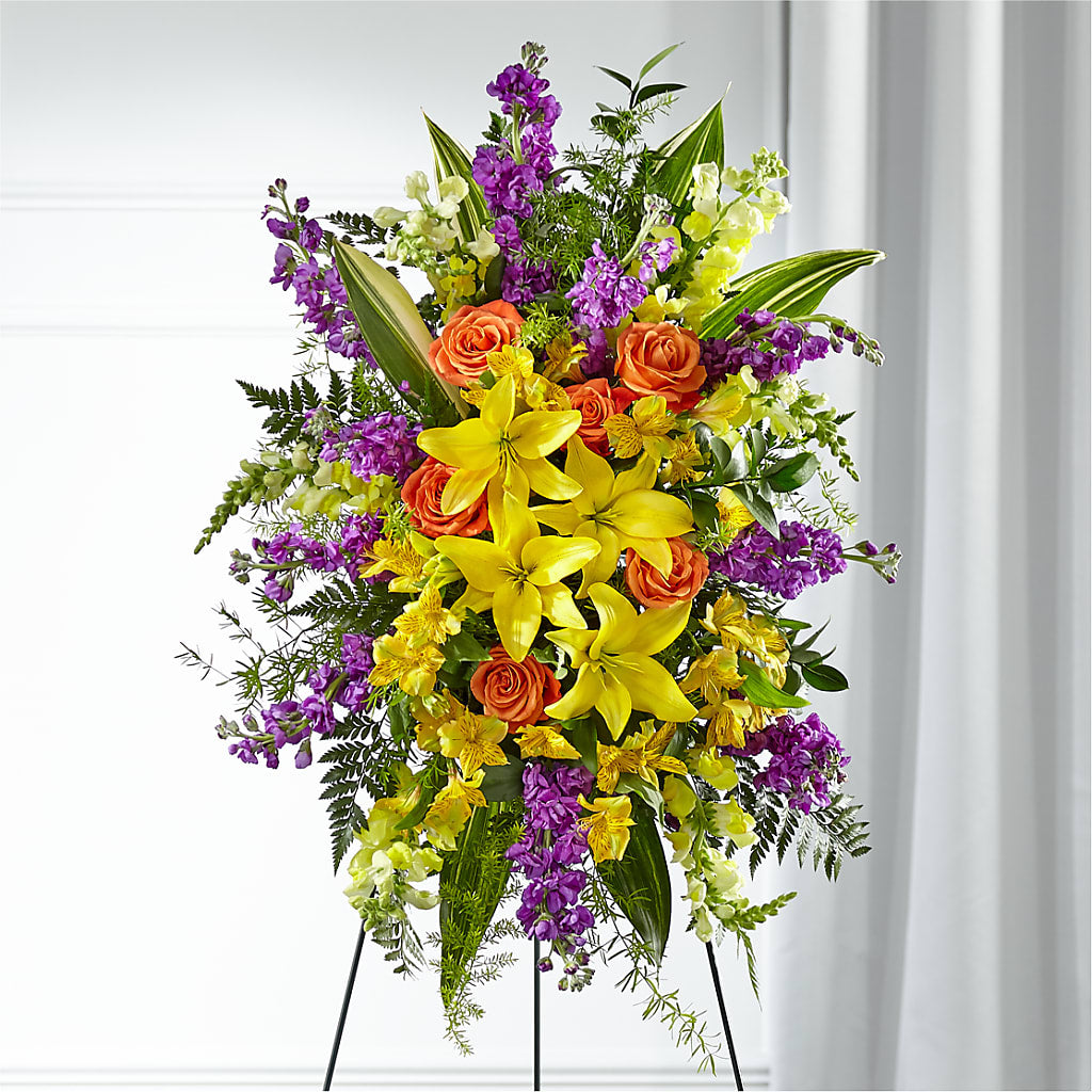 Thoughtful Prayers Standing Spray – SHARON'S FLOWERS, Lafayette IN