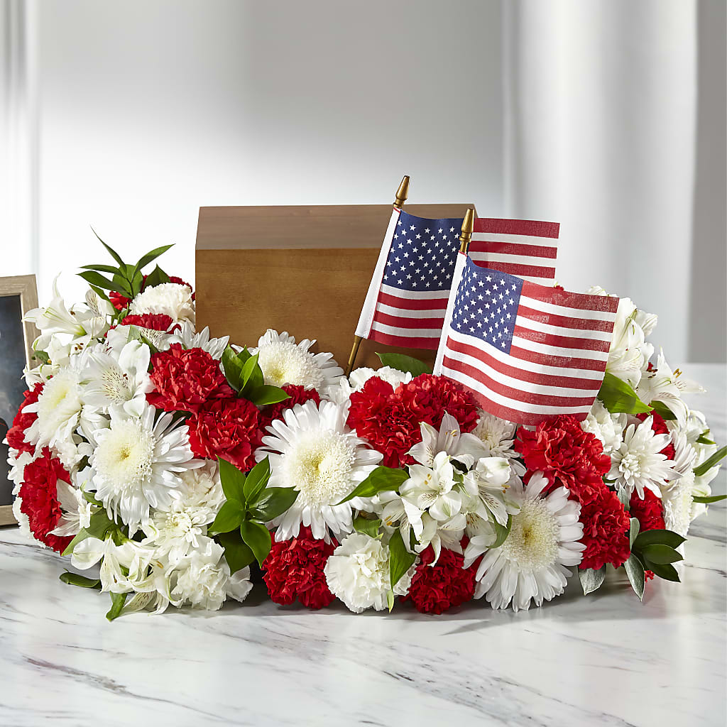 Spirit of Patriotism Cremation Adornment – SHARON'S FLOWERS, Lafayette IN