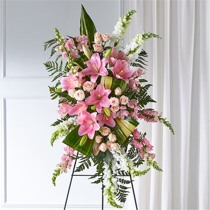 Elegant Embrace Standing Spray – SHARON'S FLOWERS, Lafayette IN