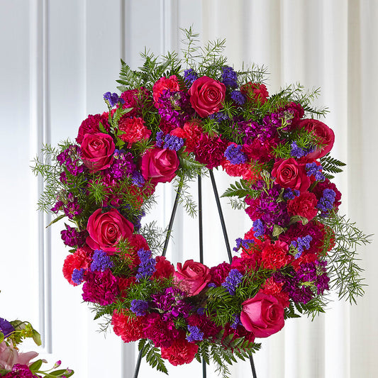 Calming Colors Wreath – SHARON'S FLOWERS, Lafayette IN